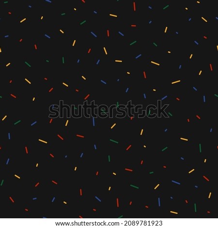 Colorful dashes on a black background. Vector abstract seamless pattern Royalty-Free Stock Photo #2089781923