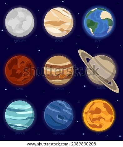 Vector planets of Solar system