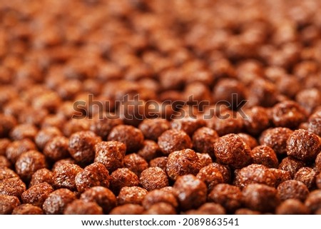 Healthy Ready Breakfast Chocolate Balls Top View. Full screen as background