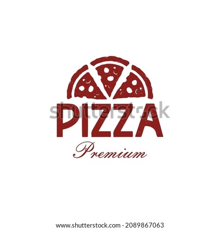 retro vintage pizza logo and typography template