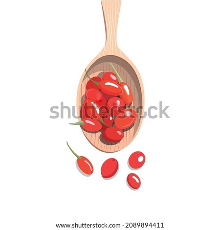 Illustration Goji Berries Spoon Vector Royalty-Free Stock Photo #2089894411