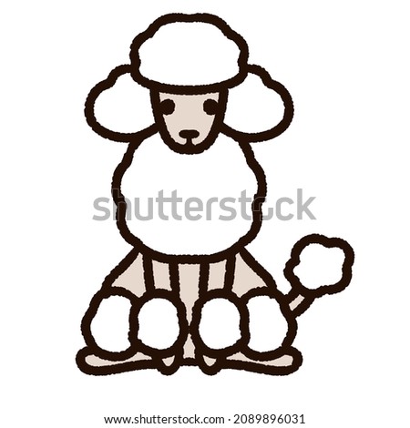 Illustration of a cute dog (Standard Poodle). The color is white.