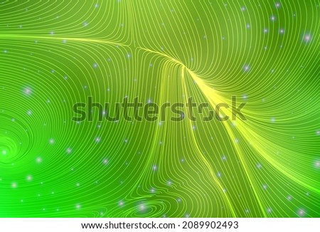 Light Green, Yellow vector background with spots, curve lines. Illustration with a set of geometrical shapes. Wallpaper for a cell phone.