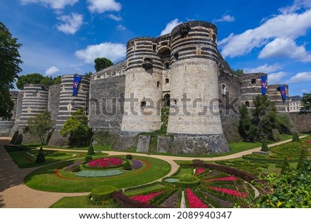 Angers castle in the Loire Valley - France - travel and architecture background
