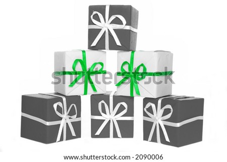 Gift box (b&w photo with color element)