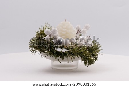 vase with a candle christmas table decoration 2021