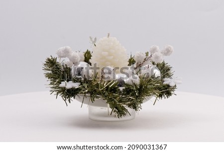 vase with a candle christmas table decoration 2021
