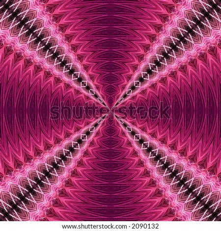 3D Fractal Abstract Design - 3D abstract render of spinning motion in brilliant pink and black.