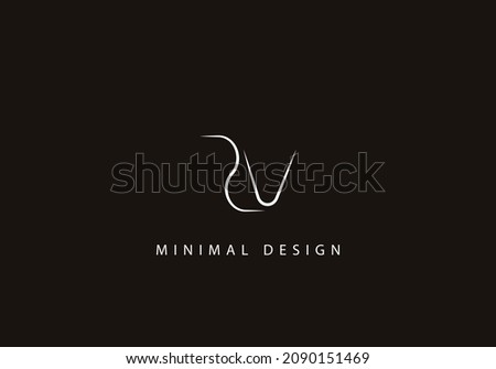 Alphabet letter ZV logo design art line