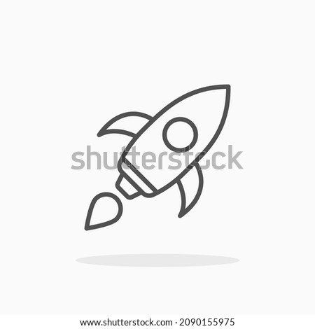 Rocket icon. Editable Stroke and pixel perfect. Outline style. Vector illustration. Enjoy this icon for your project.