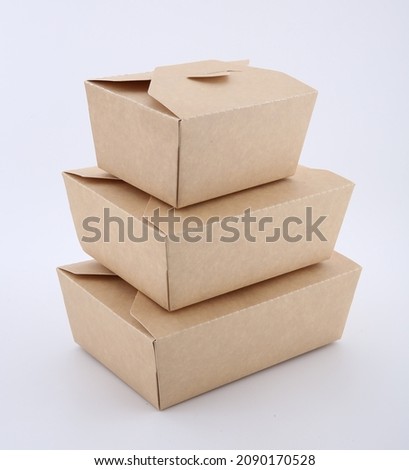 Stack of Burger Boxes on white Background Royalty-Free Stock Photo #2090170528