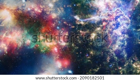 Night sky and stars. Panorama view universe space shot of milky way galaxy with stars on a night sky background. Elements of this Image Furnished by NASA