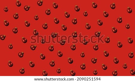 Сhristmas decorations on red background