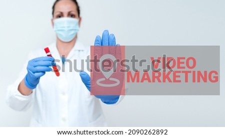 Text sign showing Video Marketing. Business concept create short videos about specific topics using articles Studying Toxic Virus Analyzing Viral Discovery New Laboratory Experiments
