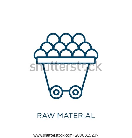 raw material icon. Thin linear raw material outline icon isolated on white background. Line vector raw material sign, symbol for web and mobile Royalty-Free Stock Photo #2090315209