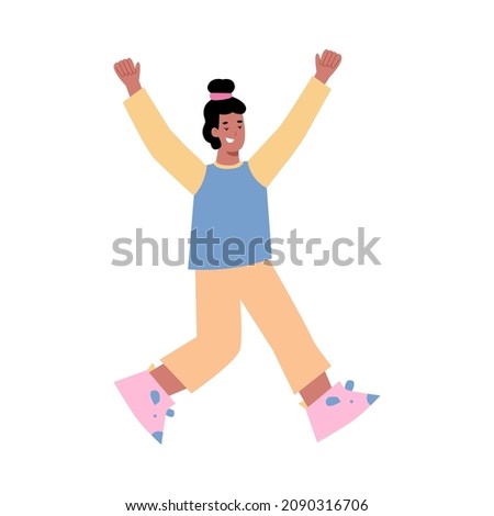 Cheerful young woman character in homewear and slippers, cartoon vector illustration isolated on white background. Young girl in cosy pajama ready for pajama party.