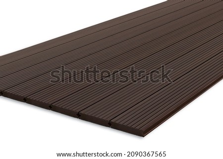 Exterior wooden decking or flooring on the terrace, Wood parquet flooring. exterior wooden decking or flooring isolated on white background