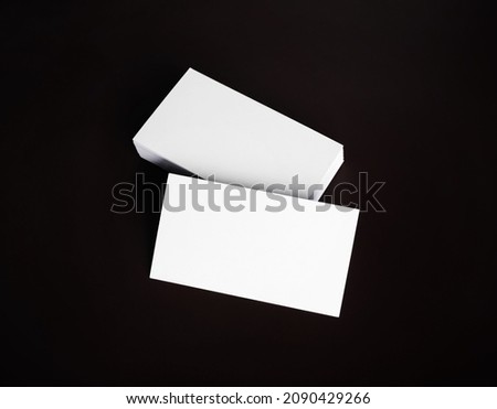 Blank white business cards. Mockup for ID. Template for graphic designers portfolios.