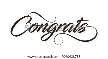 Creative Typography of Congrats. Editable Illustration. Congratulations Card in Cursive Calligraphy. Royalty-Free Stock Photo #2090438785