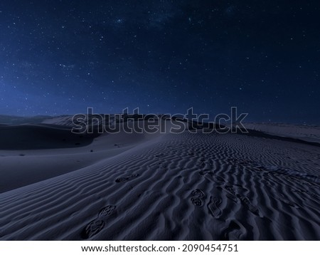 Night Desert Landscape. Liwa, Abu Dhabi