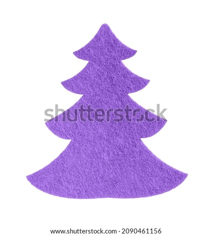 Handmade Felt Christmas Tree isolated on white background