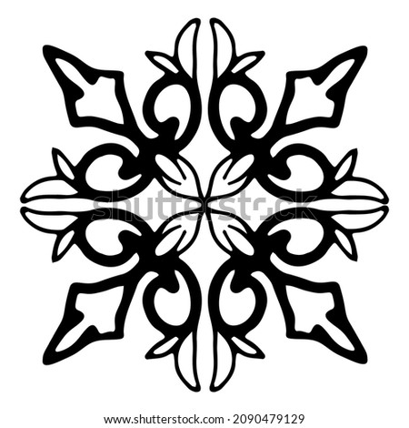 Mandala background ornament tile decoration for home. Vector black and white logo element