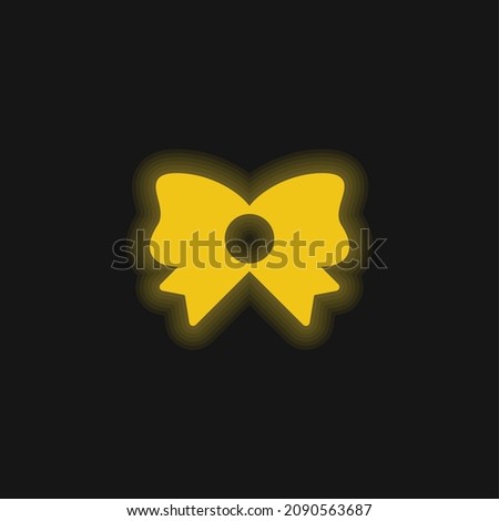 Bow yellow glowing neon icon