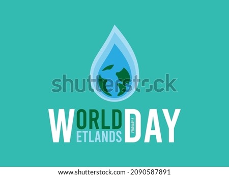 World wetlands day. February 2. Wetlands icon. Flat design vector illustration. Poster or banner.
