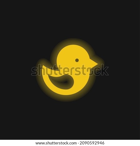 Bird yellow glowing neon icon