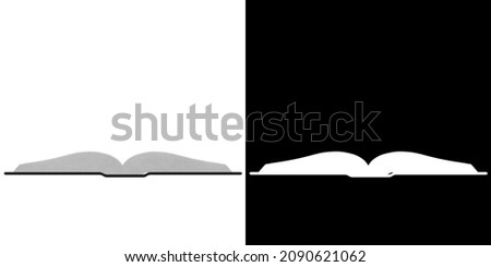 3D rendering illustration of an open book