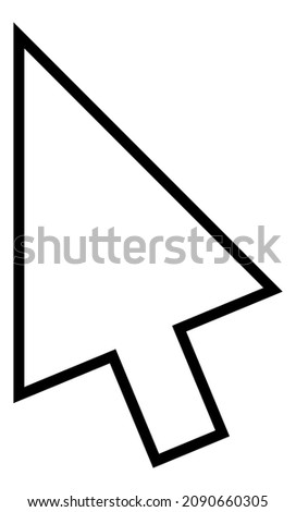 Linear arrow cursor. Click pointer in black line style