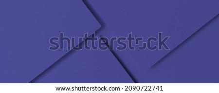 Abstract monochrome creative paper texture background. Minimal geometric shapes and lines in purple color. Very peri color of 2022 year
