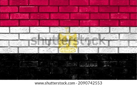 Egypt flag on a brick wall