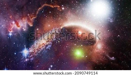 Star particle motion on black background, starlight nebula in galaxy at universe Space background. This image furnished by NASA