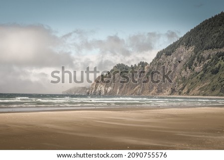 Canon Beach along the Northern Oregon Coast Royalty-Free Stock Photo #2090755576