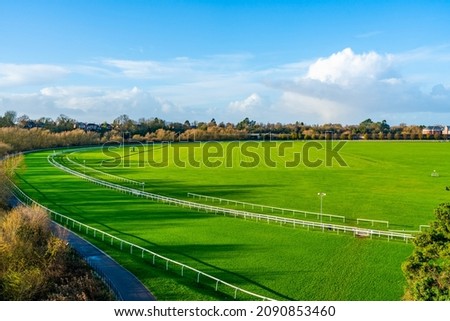 View of the empty horse race course in Chester, UK Royalty-Free Stock Photo #2090853460