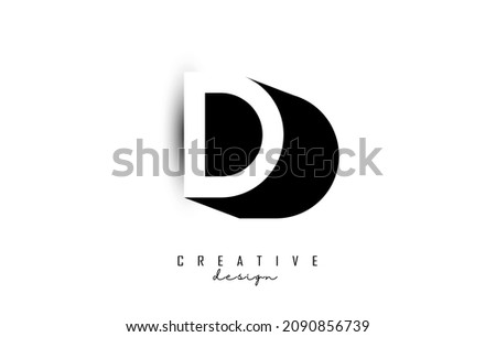 Double D letter Logo with negative space design and upside down letter. Letter D with geometric typography. Creative Vector Illustration with letters.
