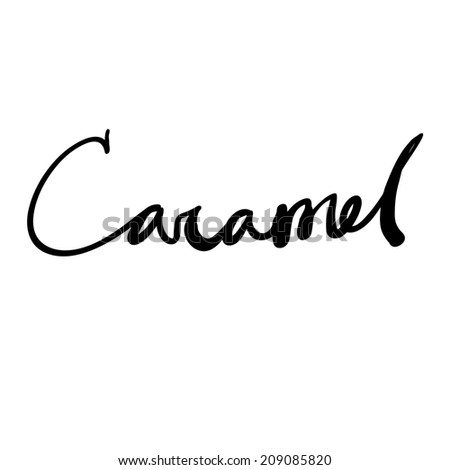 Expressive ink lettering "Caramel"