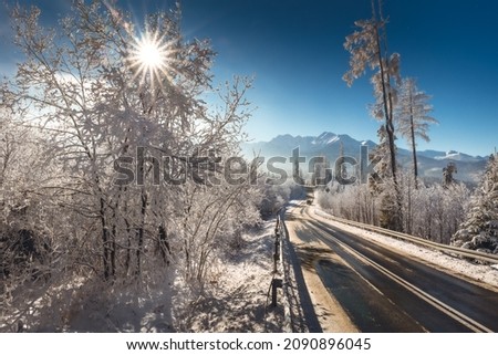 A beautiful winter morning with a view of the High Tatras. Rime and snow created an amazing atmosphere.
