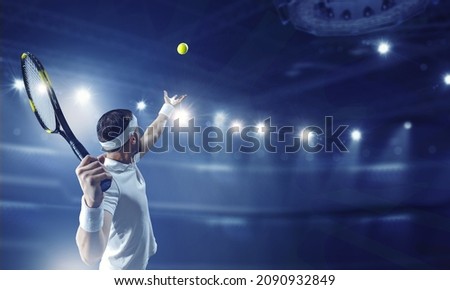 Professional tennis player . Mixed media Royalty-Free Stock Photo #2090932849