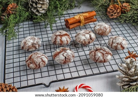 Tasty homemade Christmas cookies with cinnamon.