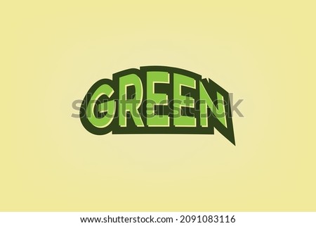 vector art text effect green design