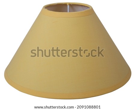 classic empire cool flare cone shaped yellow citron sage yellow tapered lampshade on white background isolated close up shot 