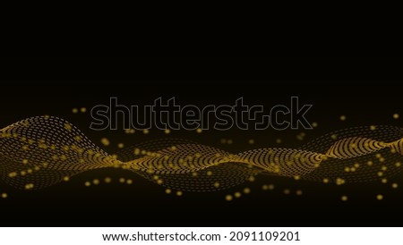black abstract background golden smoke wave element beautiful vector illustration