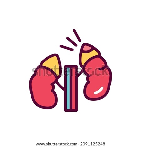 Cushing cortisol syndrome color line icon. Isolated vector element. Outline pictogram for web page, mobile app, promo