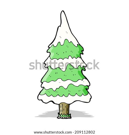 cartoon snowy tree