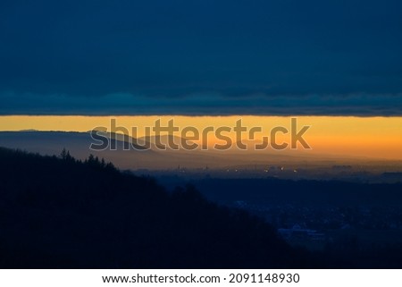 beautiful Sunset cityscape view Karlsruhe City