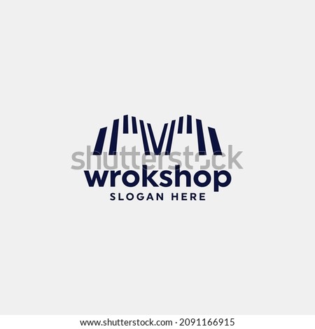 workshop logo vector design concept inspiration with modern, outline and unique styles. simple garage logo vector design illustration template isolated on white background. 