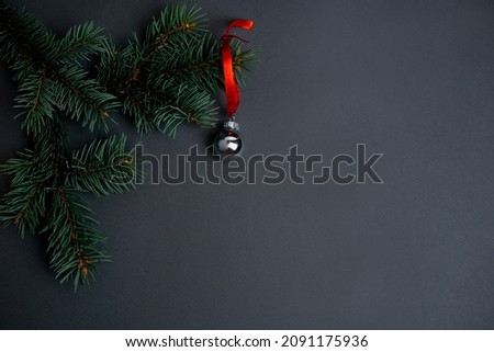 background for lettering, christmas decoration, background, very peri, beads decoration on the edge, postcard for holidays, winter theme, cold background,red ribbon around a fluffy Christmas tree bran