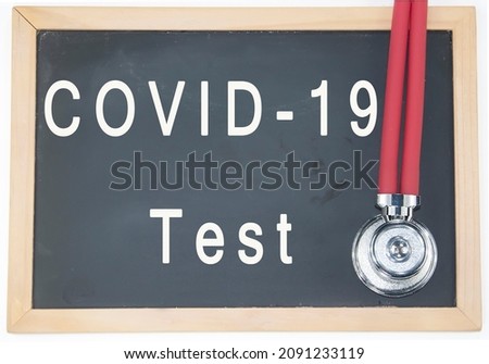 COVID-19 test write on blackboard